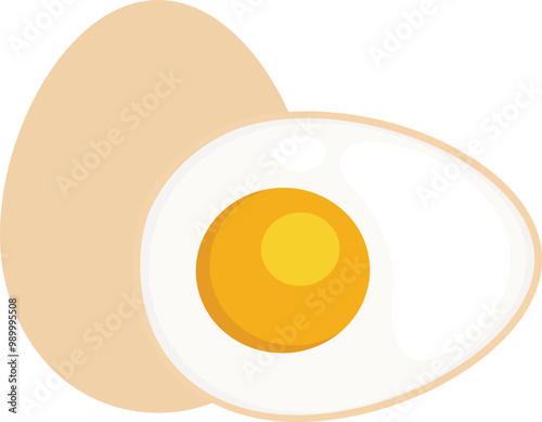 illustration of colorful Boiled egg halves