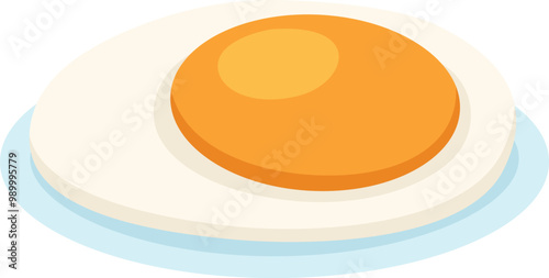 illustration of colorful Fried Egg on a Dish
