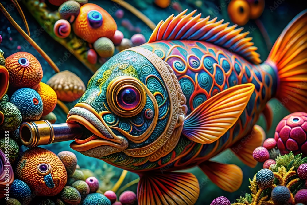 Unique fish pipe art piece showcasing intricate design and vibrant colors for decorative purposes Unique fish pipe art piece showcasing intricate design and vibrant colors for decorative purposes