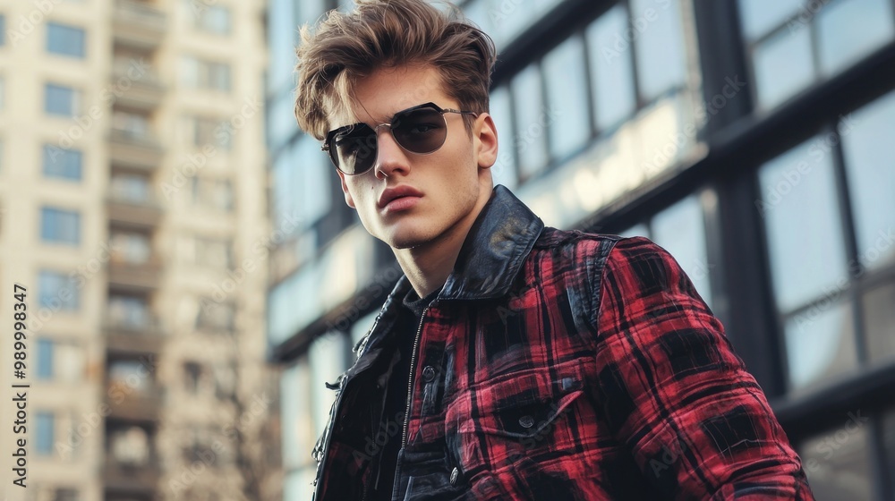 Stylish photos of young men posing in urban settings. Stylish photos of young men posing in urban settings.