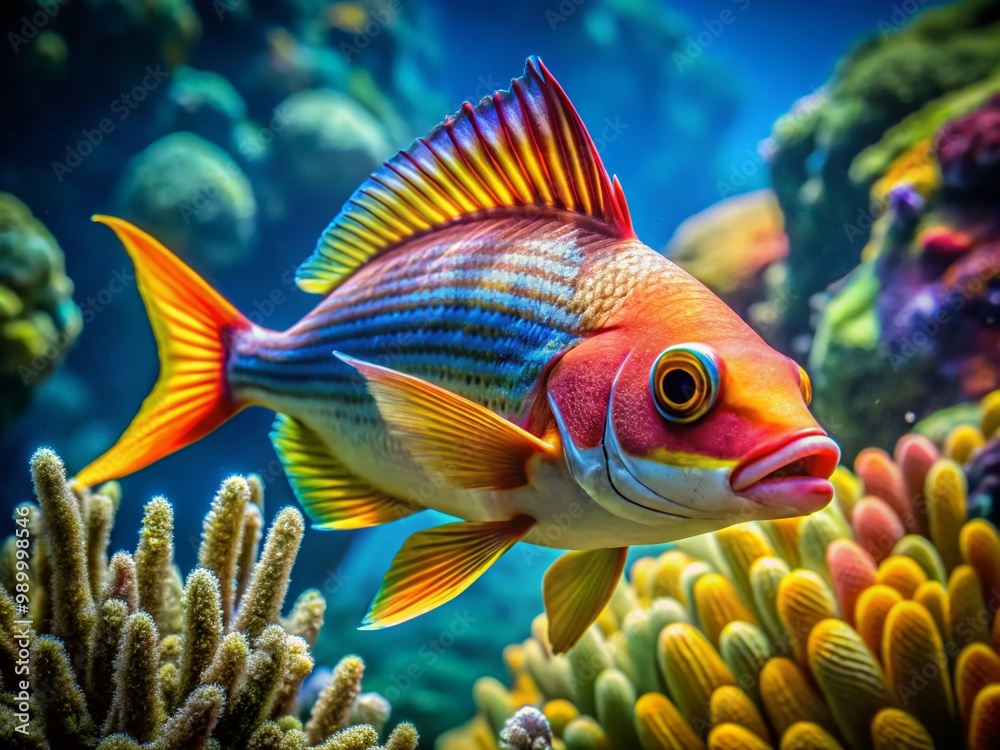 Unique four-legged fish swimming gracefully in underwater habitat showcasing nature's oddities Unique four-legged fish swimming gracefully in underwater habitat showcasing nature's oddities