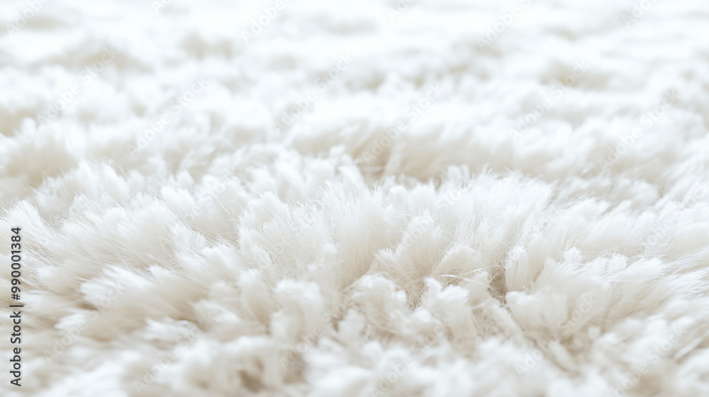 A white shaggy carpet adds a soft and cozy touch to the room with its luxurious texture and plush appearance. A white shaggy carpet adds a soft and cozy touch to the room with its luxurious texture and plush appearance.