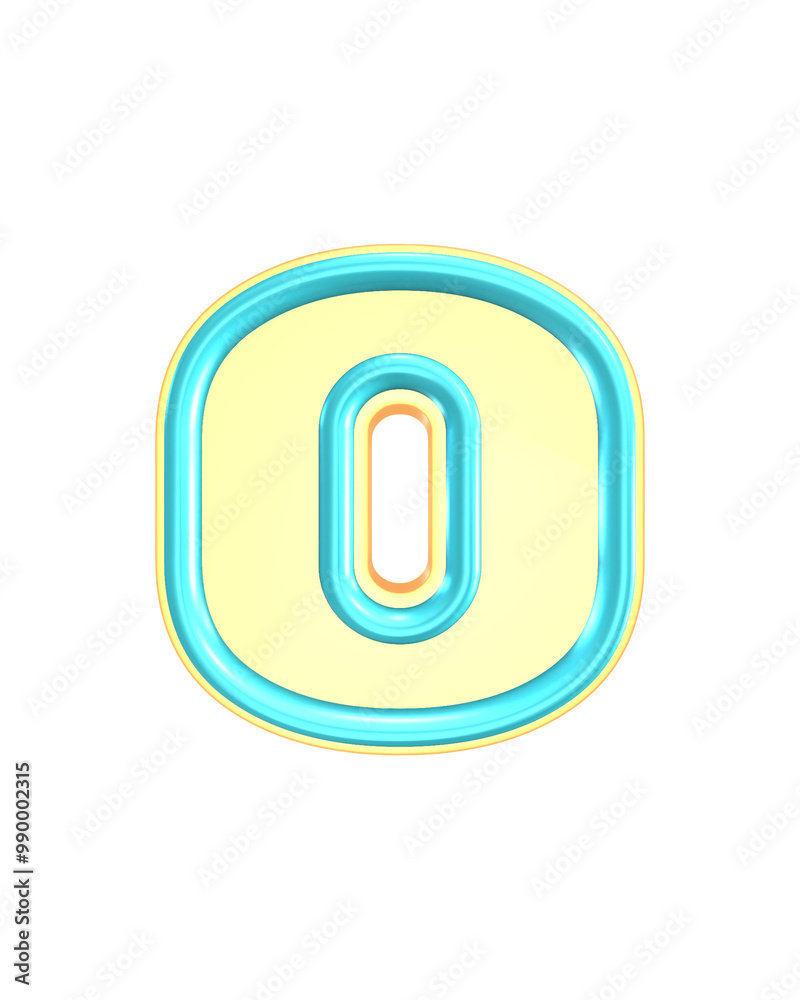 3D Number symbol Green and yellow 3D Number symbol Green and yellow