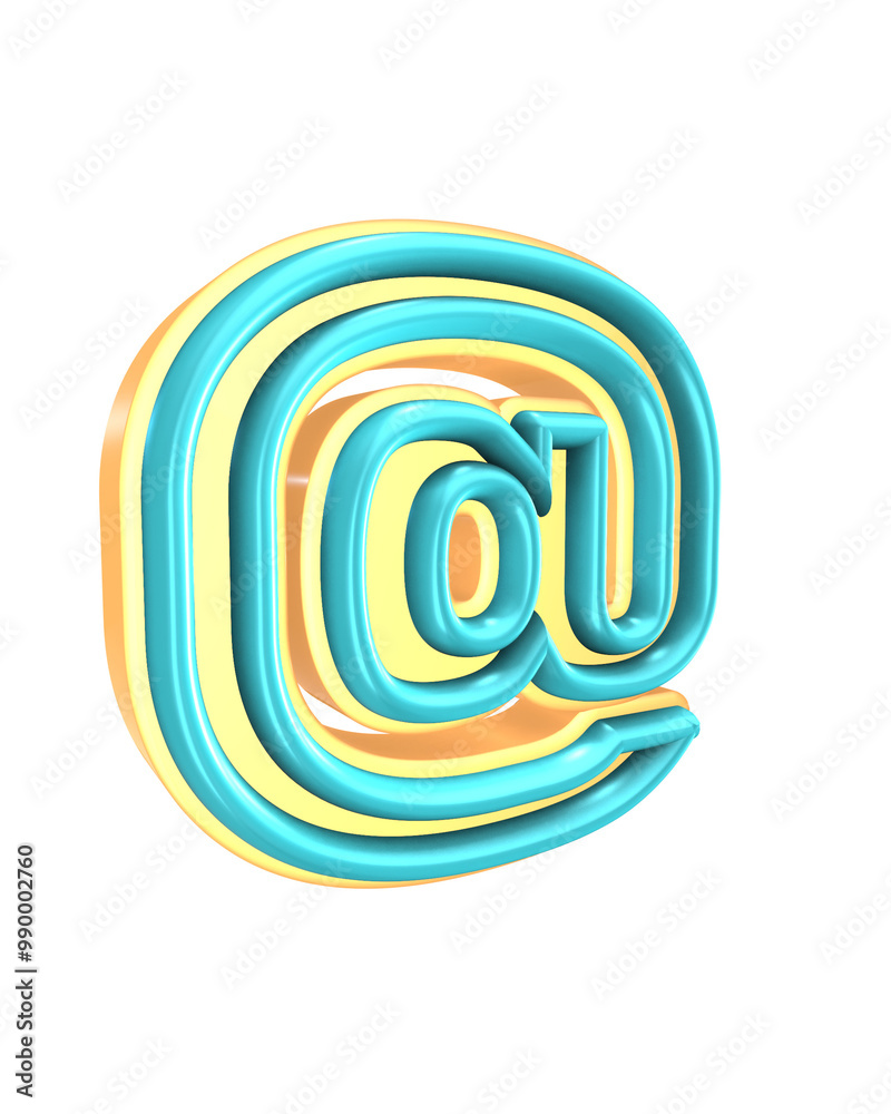 Obraz premium 3D Number symbol green and yellow