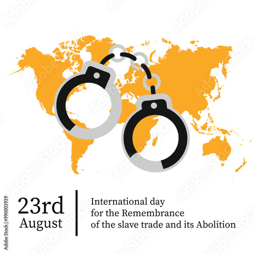 International Day of slave.world map.Handcuff  .post.Art & Illustration.Vector design 