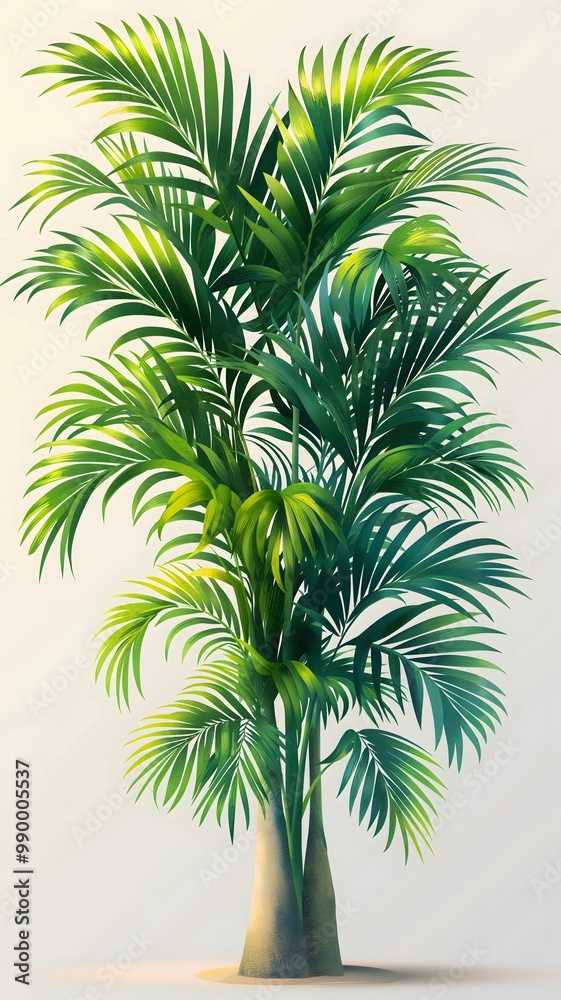 Green Palm Tree Isolated on Studio Background Green Palm Tree Isolated on Studio Background