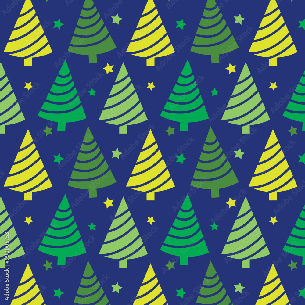 Obraz premium Christmas Trees Seamless Pattern