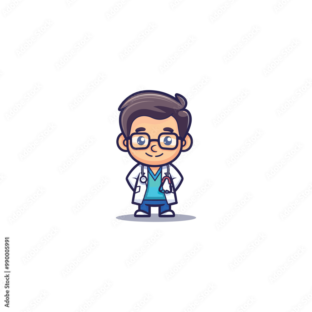Cartoon doctor with stethoscope Cartoon doctor with stethoscope