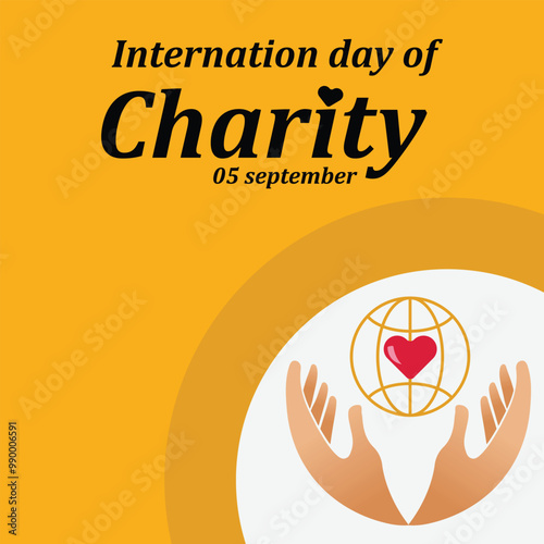 International day of charity.post .Adobe Illustrator Artwork.hand.heart.glob.
