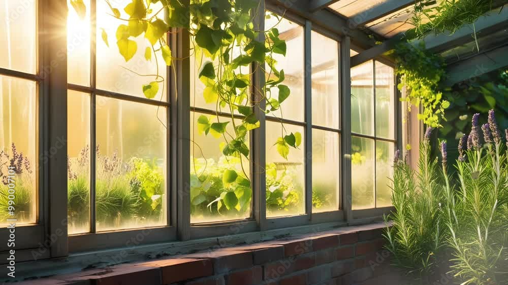 A wooden window with morning sunlight. Seamless 4K looping timelapse video animation background
