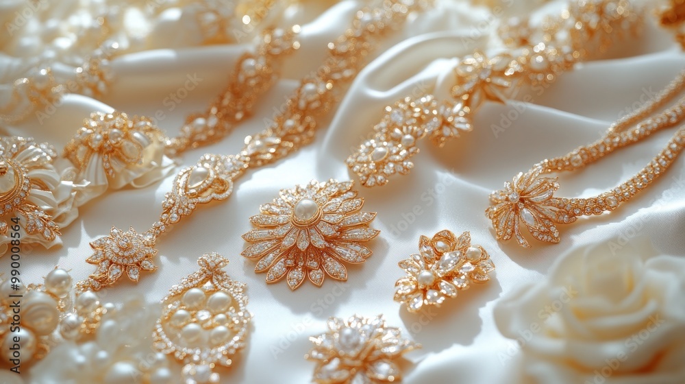 Exquisite Pearl and Gold Jewelry Set Exquisite Pearl and Gold Jewelry Set