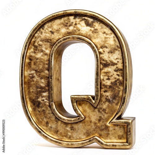 Gold letter Q and luxury 3d clipart