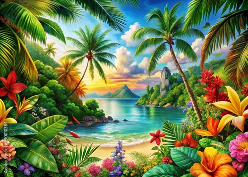 Vibrant Exotic Wallpapers Featuring Tropical Landscapes, Abstract Patterns, and Nature Designs