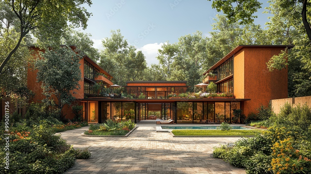 Modern Luxury Villa with Swimming Pool and Lush Garden Modern Luxury Villa with Swimming Pool and Lush Garden