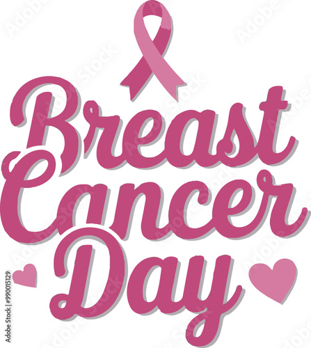 breast cancer awareness typography with background vector