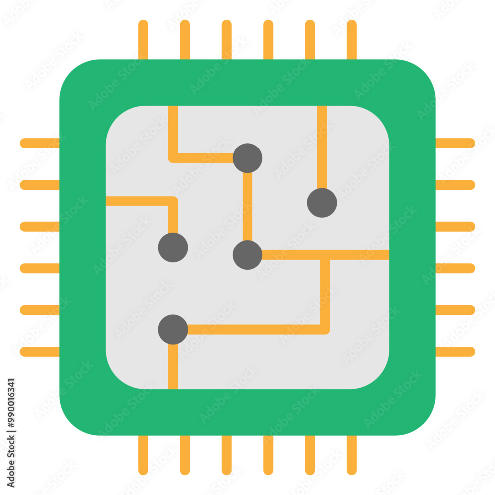 Illustration of Cpu Flat Icon Illustration of Cpu Flat Icon
