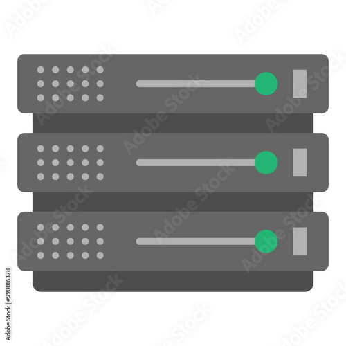 Illustration of Data Server Flat Icon