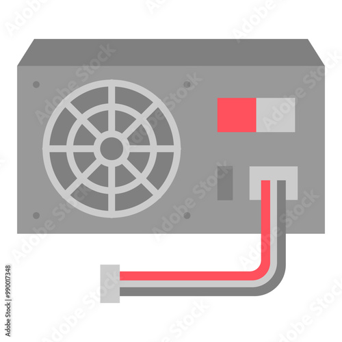 Illustration of Power Supply Flat Icon