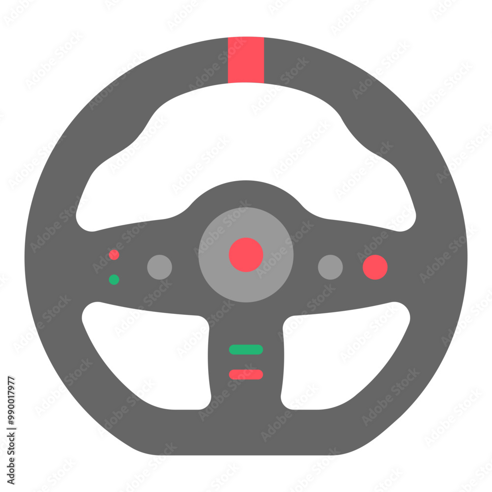 Illustration of Steering Wheel Flat Icon Illustration of Steering Wheel Flat Icon