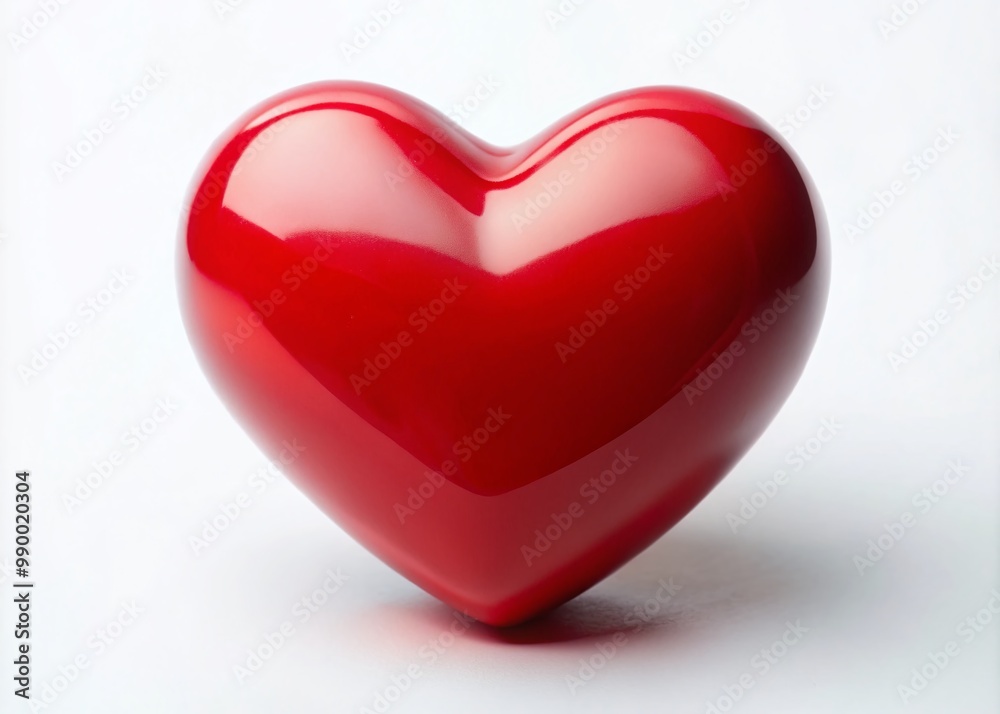 Vibrant Red Heart Symbolizing Love and Affection on a Soft White Background for Romantic Themes Vibrant Red Heart Symbolizing Love and Affection on a Soft White Background for Romantic Themes