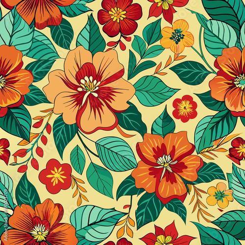 Wallpaper Mural seamless floral pattern Torontodigital.ca