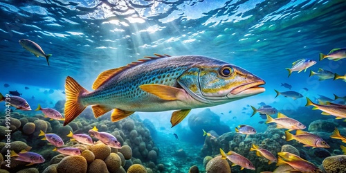 Vibrant Tilefish Swimming in Clear Ocean Waters Captured in Stunning Underwater Photography photo