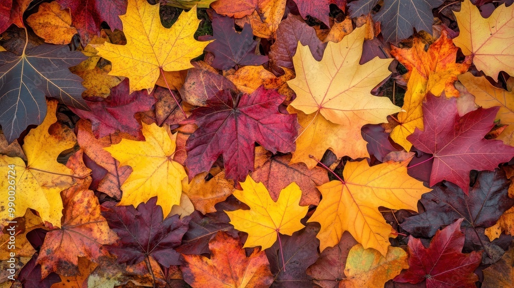 Colorful seasonal autumn background pattern, Vibrant carpet of fallen forest leaves. Colorful seasonal autumn background pattern, Vibrant carpet of fallen forest leaves.