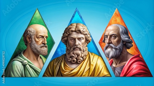 Visual Representation of Aristotle's Rhetorical Triangle: Ethos, Pathos, Logos for Effective Communication