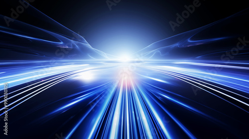 Abstract background with light rays flying at high speed photo