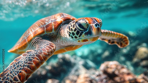 Sea Turtle Underwater