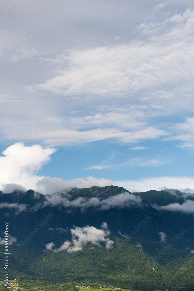 Landscape of mountain covered fog Landscape of mountain covered fog