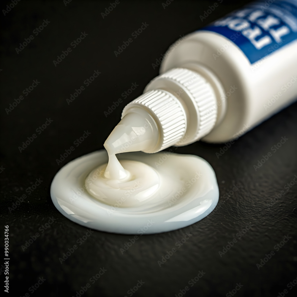 Latex glue is a thick, opaque white substance that is mainly used to bond paper. Latex glue is a thick, opaque white substance that is mainly used to bond paper.