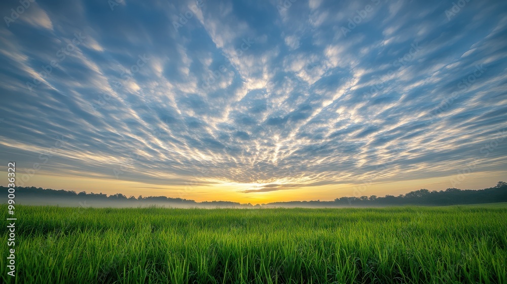 Majestic Sunrise with Cloud Patterns in the Sky Majestic Sunrise with Cloud Patterns in the Sky