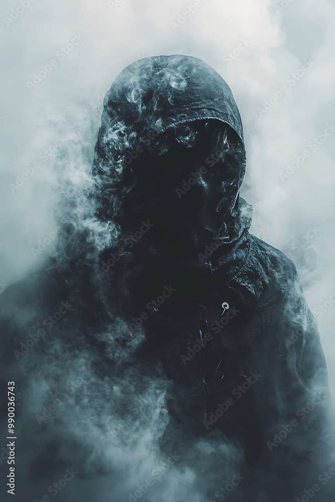 Mysterious man enveloped in fog, AI-rendered portrait in high detail. Mysterious man enveloped in fog, AI-rendered portrait in high detail.