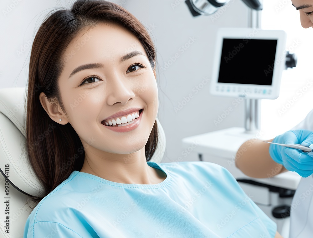 Young Woman Smiling in a Dental Chair Young Woman Smiling in a Dental Chair