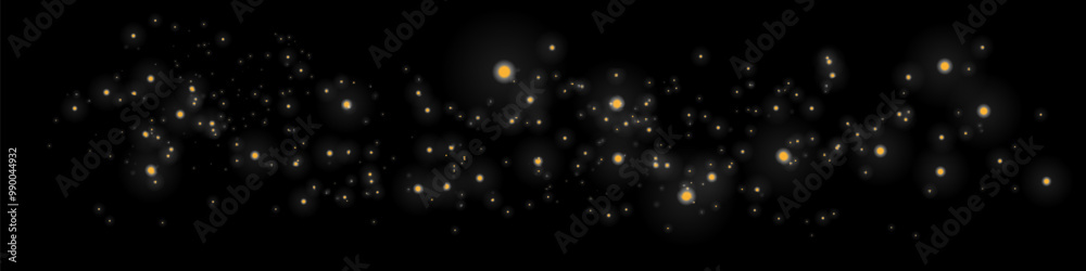 Shimmering Dust. Bokeh Lights. Festive. dust light. Bokeh light lights effect background. Christmas background of shining dust. Christmas glowing light confetti and spark overlay.