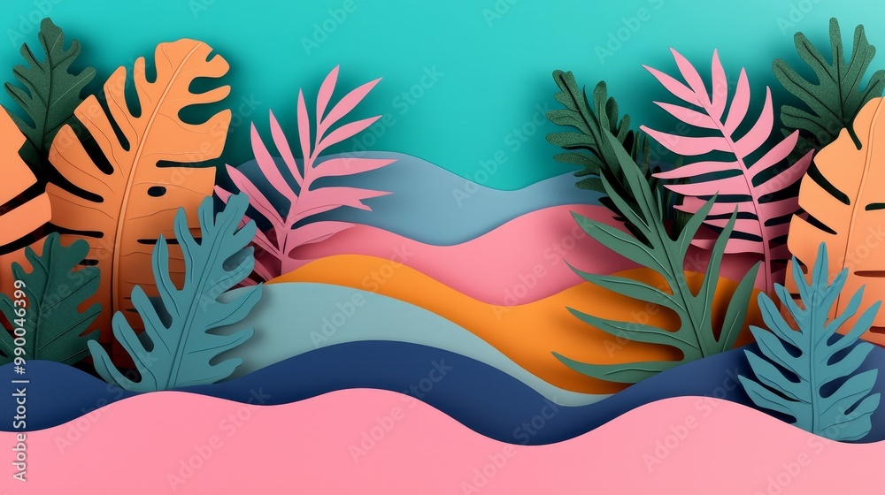Obraz premium Vibrant ESG Concept with Paper Cutting Art - Colorful Sustainable Environment, Social, and Governance Illustration