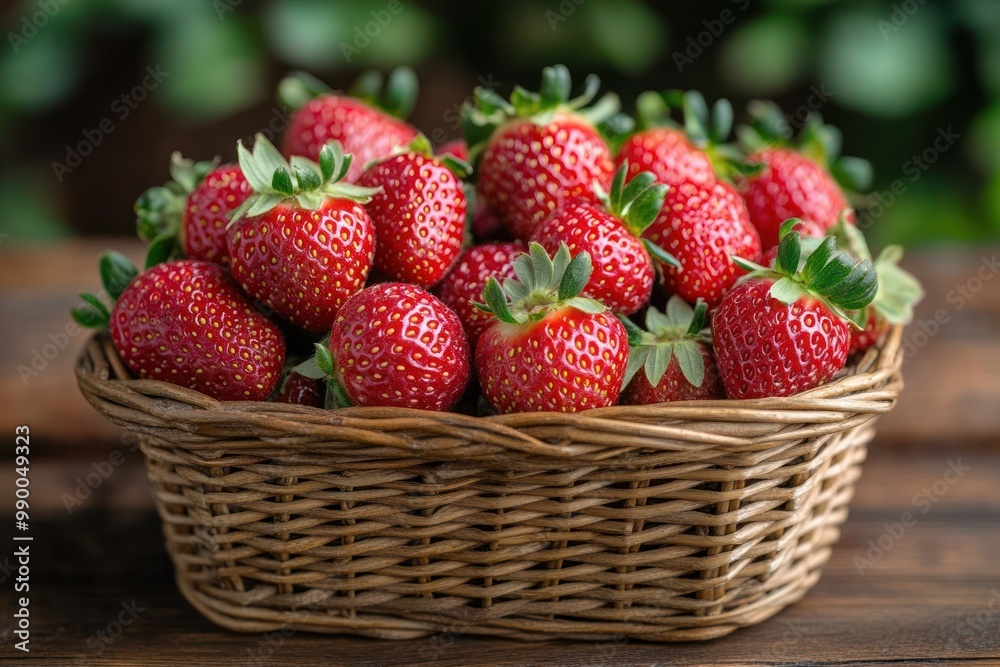 Basket of Fresh Red Strawberries Basket of Fresh Red Strawberries