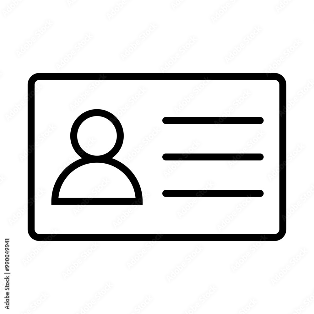 Employee clerk card, vcard vector icon illustration for graphic design, logo, web site, social media, mobile app, ui Employee clerk card, vcard vector icon illustration for graphic design, logo, web site, social media, mobile app, ui