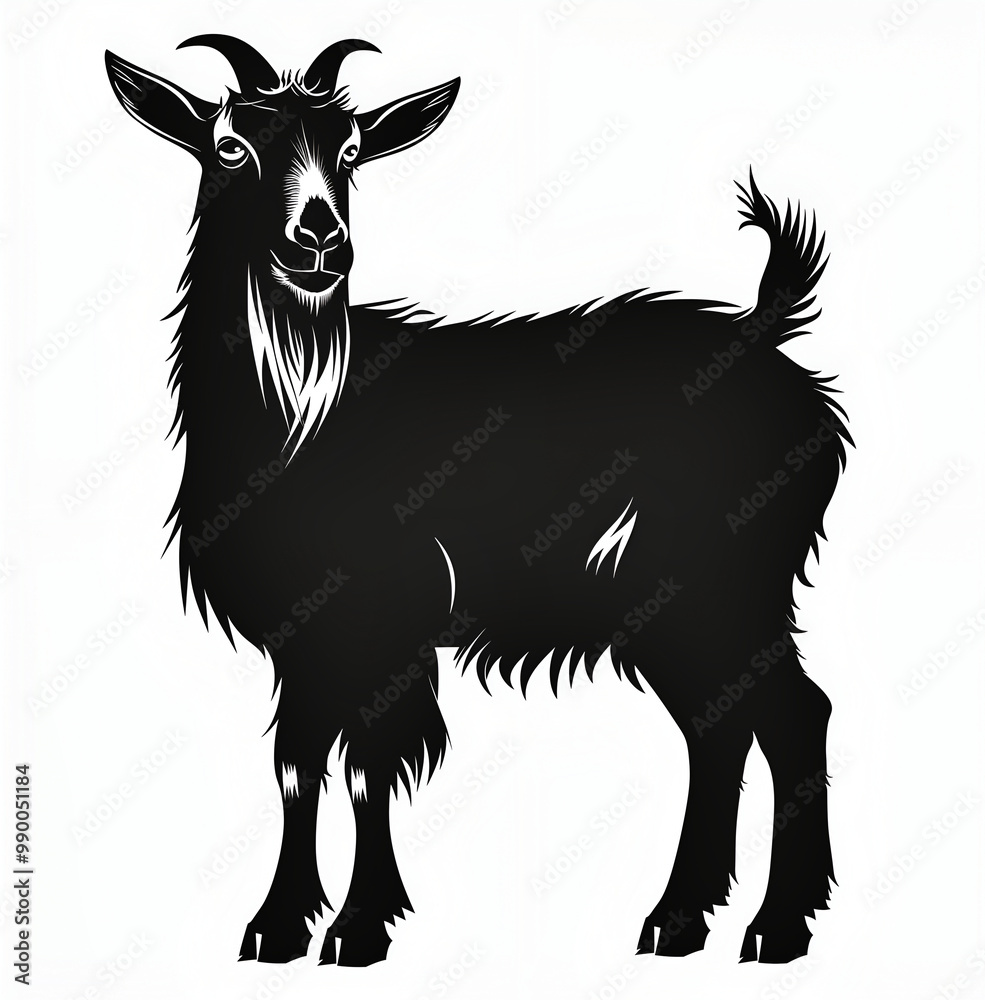 goat head silhouette on white background
goat head silhouette on white background