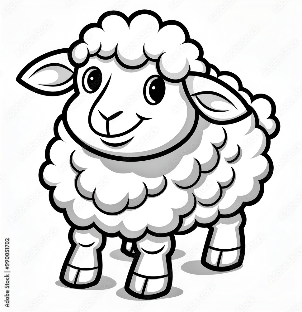 black and white sheep on white black and white sheep on white