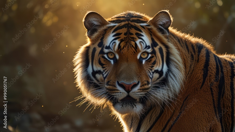 Fototapeta premium Majestic Tiger in Golden Light
