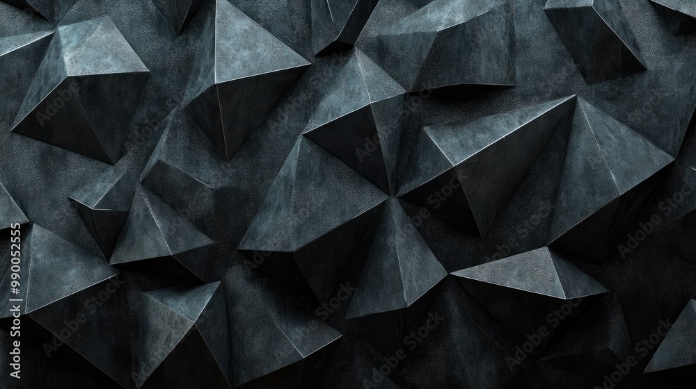 Black diamond-shaped 3D texture on a dark backdrop, forming a modern, abstract wallpaper design. Black diamond-shaped 3D texture on a dark backdrop, forming a modern, abstract wallpaper design.