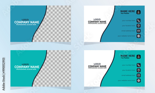 Creative and Clean Corporate Business Card Template Design with Dual Color Options