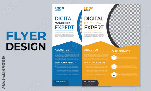 Modern Corporate Flyer Template with Versatile Dual Color Design in A4 Size