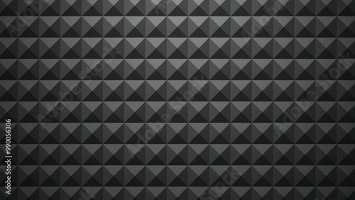 Dark geometric 3D pyramid pattern background with a modern, minimalist design. Perfect for industrial, futuristic, and abstract themes, offering a sleek and textured visual appeal for various projects