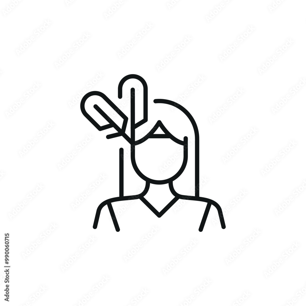 Native American character icon. Simple Native American woman character icon for social media, app, and web design. Vector illustration. Native American character icon. Simple Native American woman character icon for social media, app, and web design. Vector illustration.