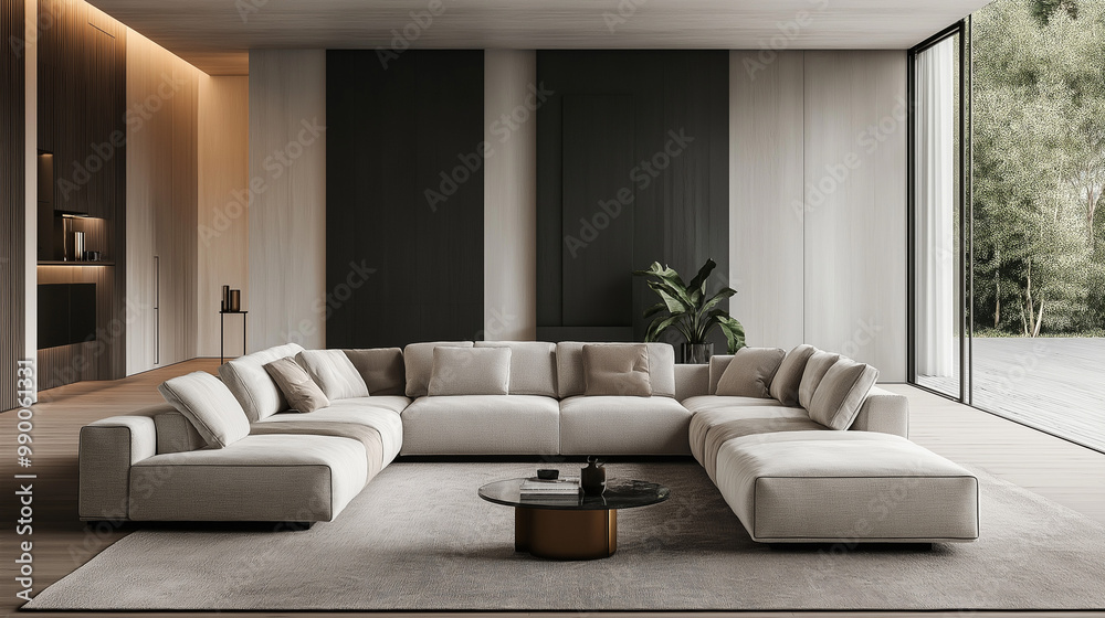 Fototapeta premium modern interior of open space with design