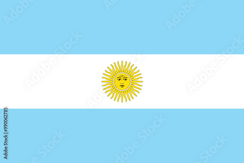 Nationall flag of Argentina. Vector illustration
