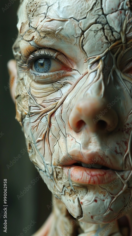 Close-up Portrait of a Human Face with Detailed Skin Texture Close-up Portrait of a Human Face with Detailed Skin Texture